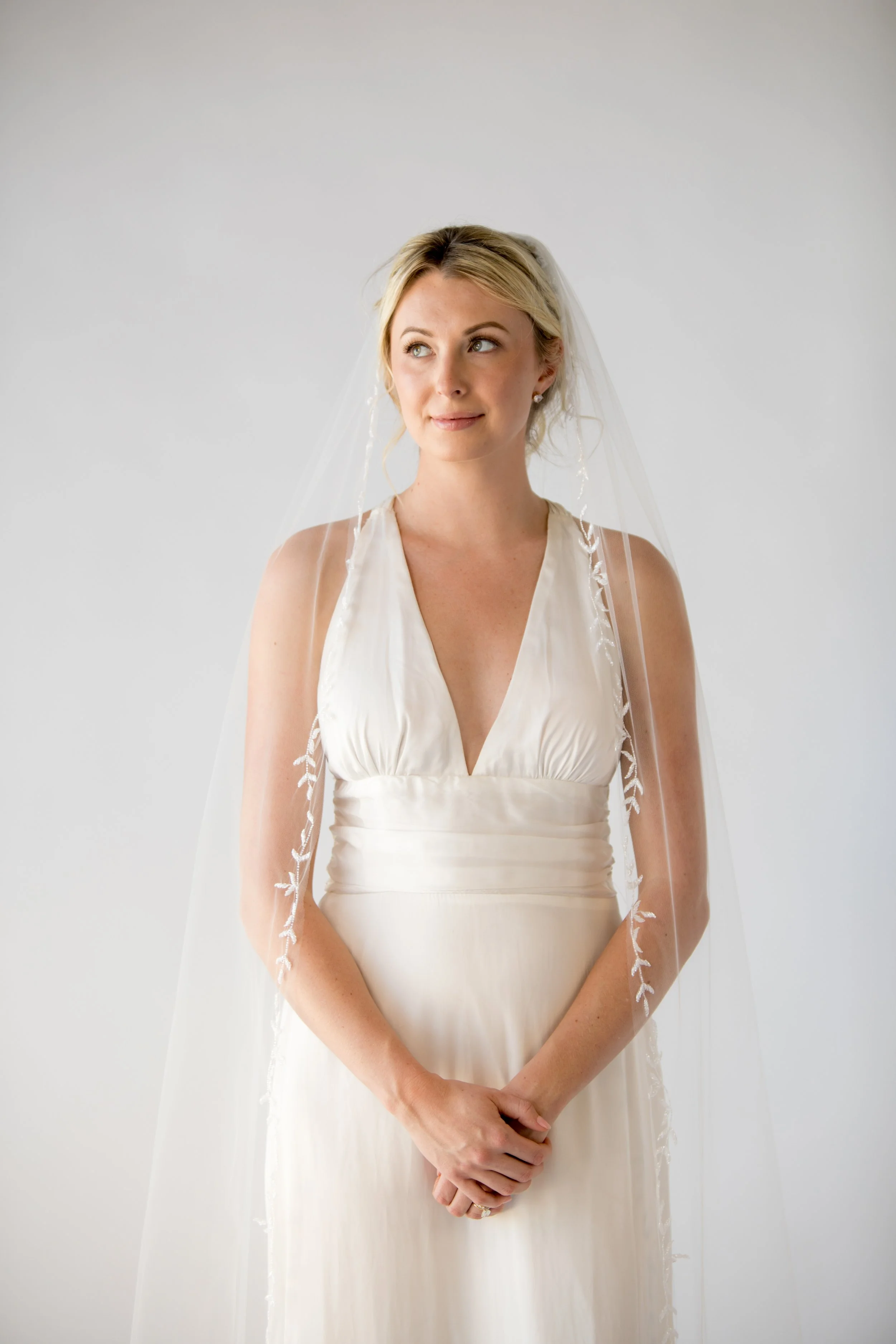 Embellished leaf and vine Coco bridal veil by Justine M Couture